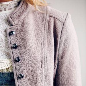 RARE FREE PEOPLE Military Jacket with Ruffles